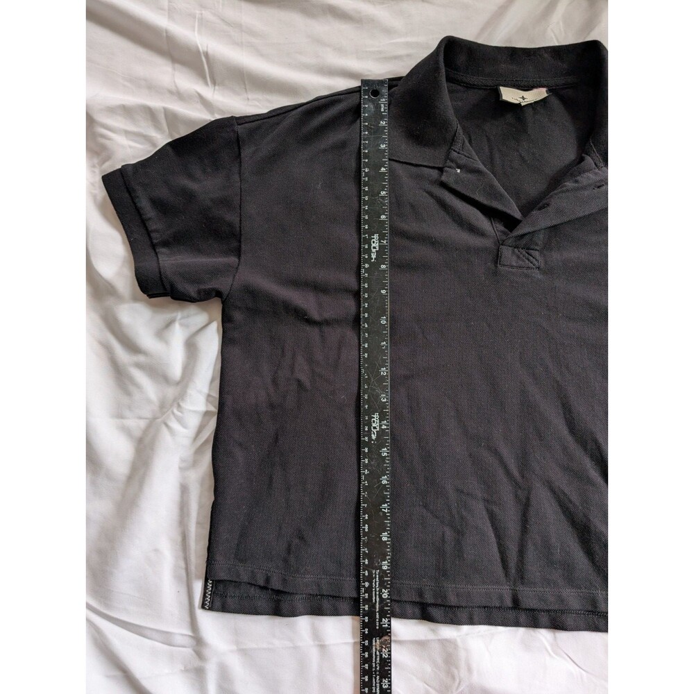 Tuckernuck Women’s Black Pique Holmes Boyfriend Polo In Black Size Large - Picture 4 of 7